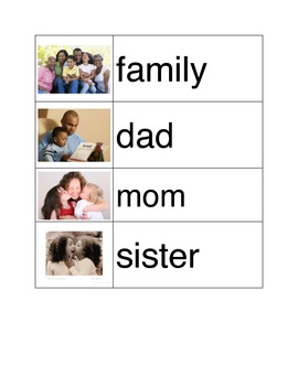Preview of Thanksgiving and Family Vocabulary Words