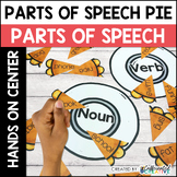 Thanksgiving and Pi Day ELA Activity Center - Parts of Speech Pie