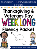 Thanksgiving and Veteran's Day Week Long Fluency Packet