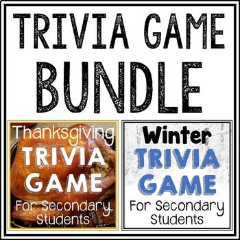 Preview of Thanksgiving and Winter TRIVIA GAME BUNDLE