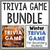 Thanksgiving and Winter TRIVIA GAME BUNDLE