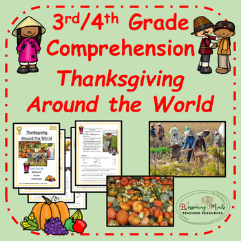 Preview of Thanksgiving around the world Comprehension (Harvest Festivals) 3rd/4th Grade