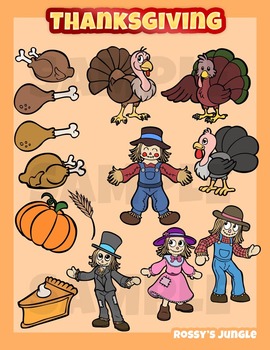 Preview of Thanksgiving, autumn or fall clip art set