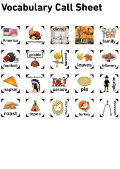 Thanksgiving Bingo 4x4 (100 pages + call sheet)