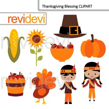 Preview of Thanksgiving blessing clip art