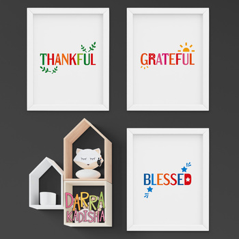 Preview of Thanksgiving classroom posters inspirational. Thankful Grateful Blessed