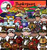 Thanksgiving clip art - Color and black/white- 48 items!