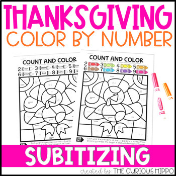 Preview of Thanksgiving color by number