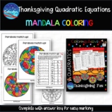 Thanksgiving coloring activity for Algebra -  Quadratic Functions
