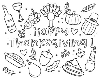 Preview of Thanksgiving colouring page / hoja para colorear del día de gracias