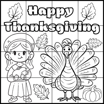 Preview of Thanksgiving craft-Freindsgiving Coloring Pages-Collaborative Poster.