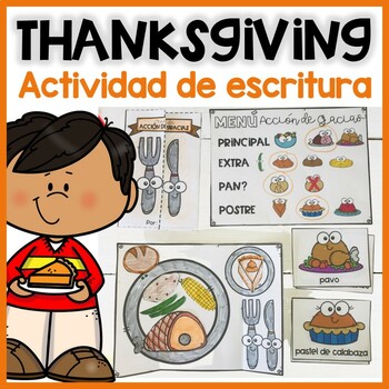 Preview of Thanksgiving craft in Spanish | Actividad de Acción de Gracias de escritura