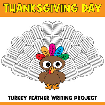 Preview of Thanksgiving day Turkey Feather Class Writing Group Project Activities, Autumn