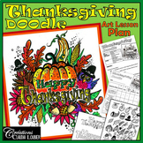 Thanksgiving Activities - Doodle Art lesson Plan - Card