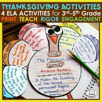 Preview of Thanksgiving Reading Comprehension Activities 3rd Grade 4th Grade 5th Grade