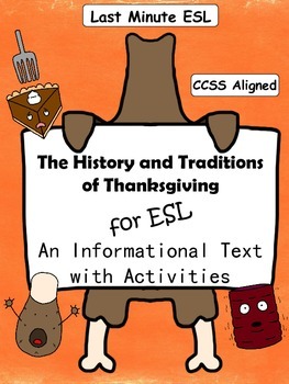 History and Traditions of Thanksgiving Informational Text and ...
