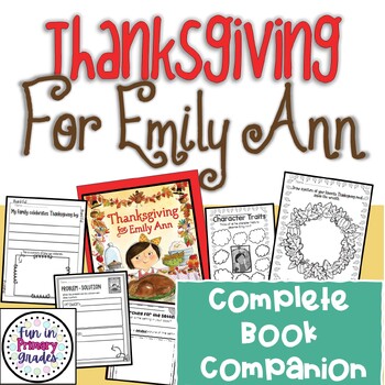 Preview of Thanksgiving for Emily Ann Book Companion and Activities