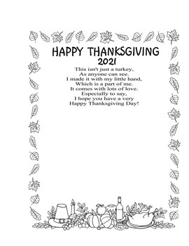 CUTEST Turkey Handprint Craft + Poem Printable - Make Life Lovely