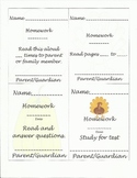 Thanksgiving homework tags with parent signature