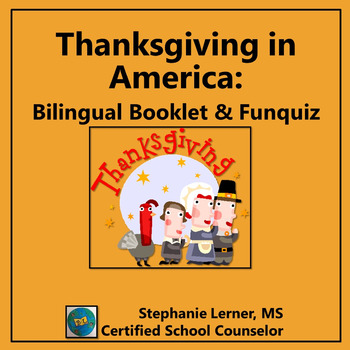 Preview of Thanksgiving in America Bilingual Booklet & FunQuiz