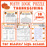 Thanksgiving logic Mental math game centers fraction maze 