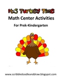 Thanksgiving math centers for kindergarten -It's turkey time!