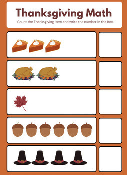 Preview of Thanksgiving math worksheets