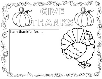 Thanksgiving placemat download by Adelynn Baker | TpT