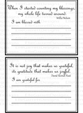 Thanksgiving placemats with quotes - black and white