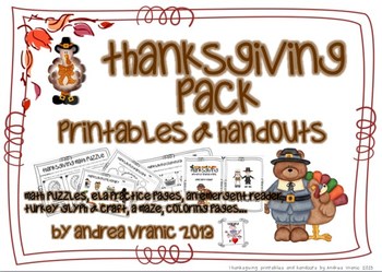 Preview of Thanksgiving pack