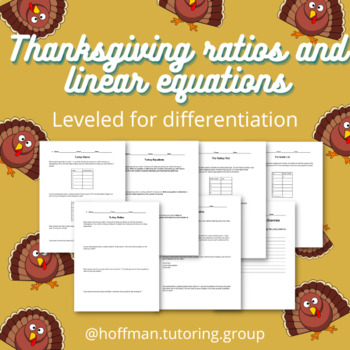 Preview of Thanksgiving ratios and linear equations