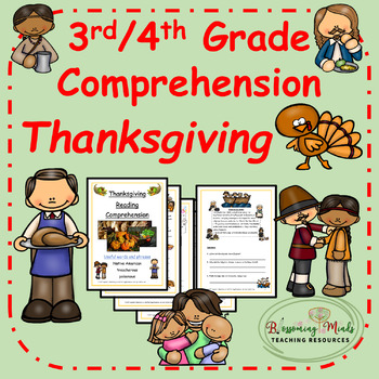 Preview of Thanksgiving reading comprehension 3rd/4th Grade