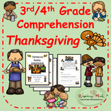 Thanksgiving reading comprehension 3rd/4th Grade