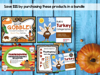 Preview of Thanksgiving speech therapy: Bundle up and save!