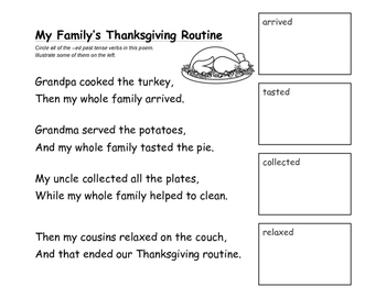 Preview of Thanksgiving story chant - retelling language & regular past tense for ELLs