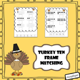 Thanksgiving ten frame matching (1-10) worksheet