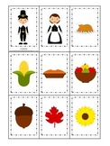 Thanksgiving themed Memory Matching child curriculum game.