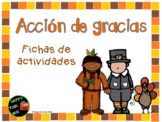 Thanksgiving vocabulary worksheets (Spanish)