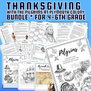 Preview of Thanksgiving with the Pilgrims at Plymouth Colony Bundle for 4-6th Grade