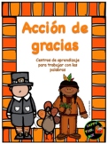 Thanksgiving word center (Spanish)
