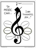 "I AM THANKFUL" Thanksgiving worksheet for Music Class
