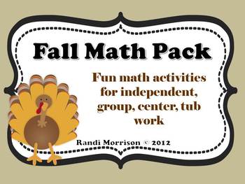 Preview of Fall Math Activites