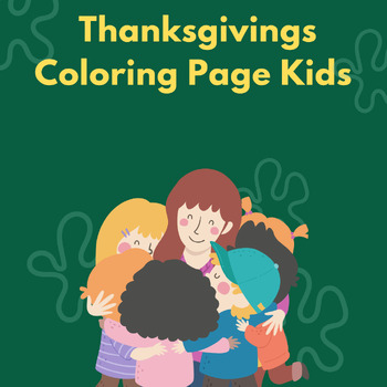Preview of Thanksgivings Coloring Page Kids