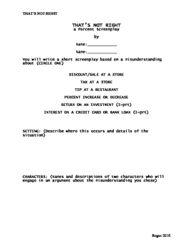 Preview of That's Not Right: A Percent Change Screenplay