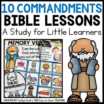 Preview of The 10 Commandments Bible Lessons for Kids Homeschool Curriculum | Sunday School