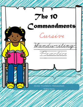 Preview of The 10 Commandments Cursive Handwriting Practice