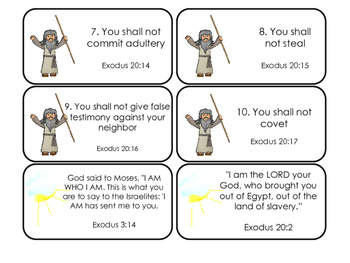 the 10 commandments printable flashcards preschool