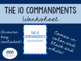 The 10 Commandments Worksheet