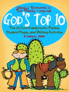 Preview of Ten Commandments for Kids (Song, Posters, Student Pages, & Writing Act.'s)