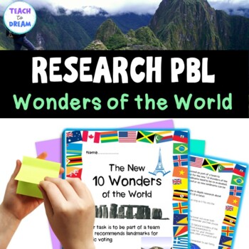 Preview of The 10 Wonders of the World Research Project | Middle School